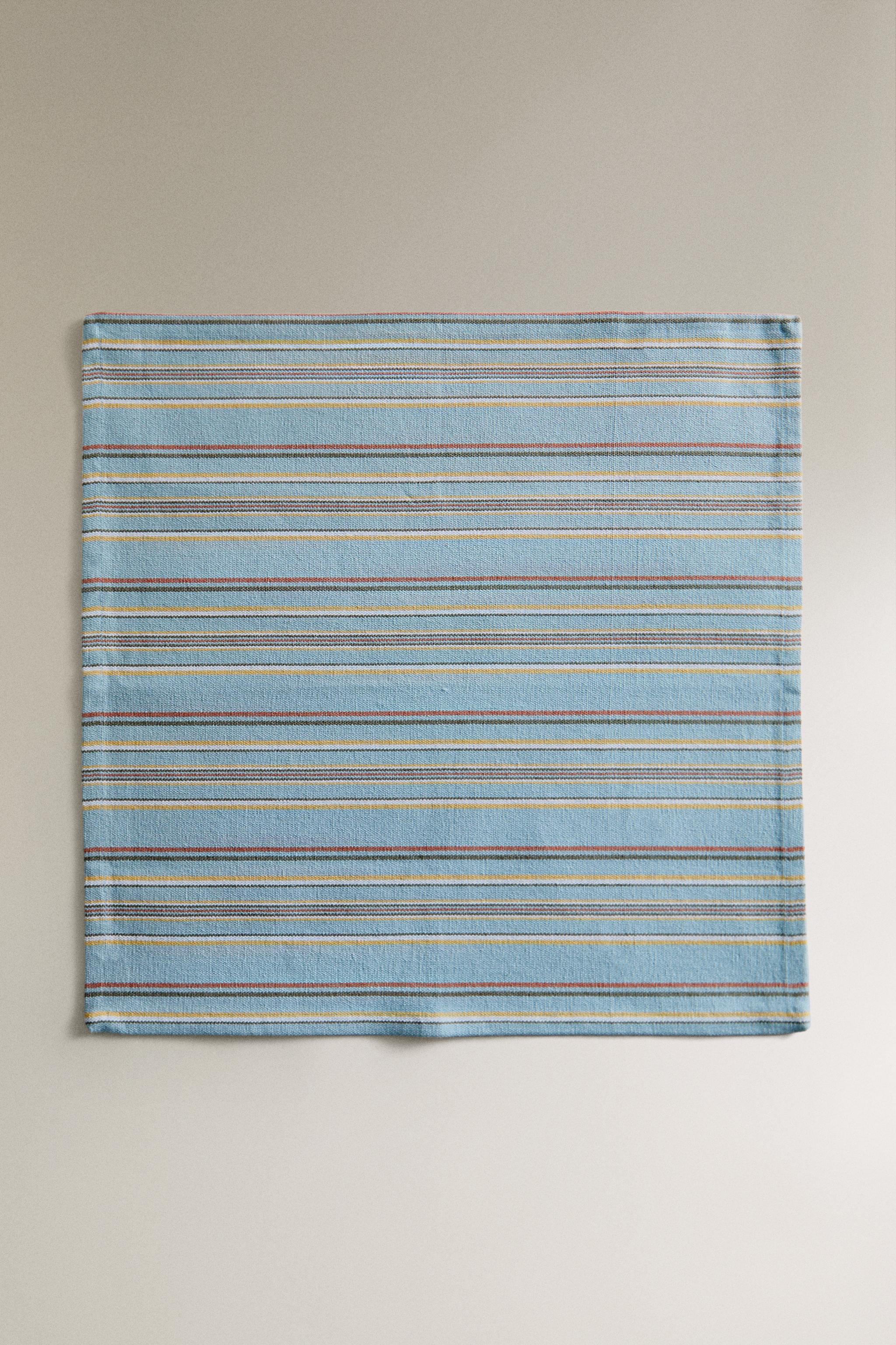 LOT SERVIETTES DE TABLE COTON RAYURES MULTICOLRES (LOT 4)